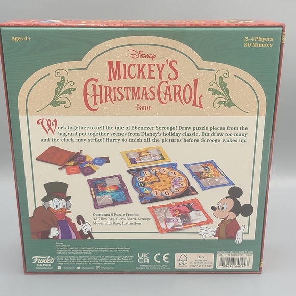 🎁 Disney Mickey's Christmas Carol Holiday Game by Funko 2-4 players ages 4+ NEW - Picture 4 of 9